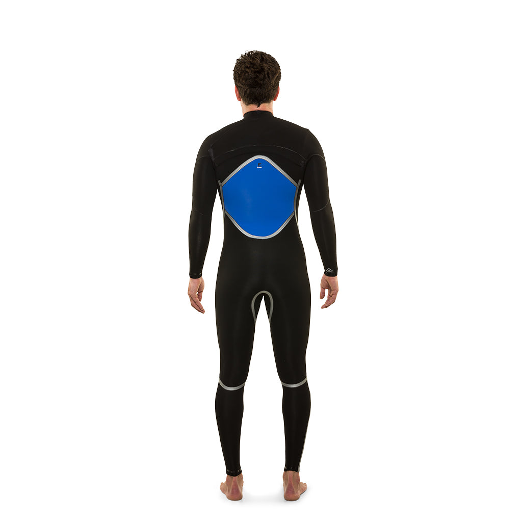 Isurus 3.2 Chest Zip Wetsuit Yamamoto Rubber Interior Rear View