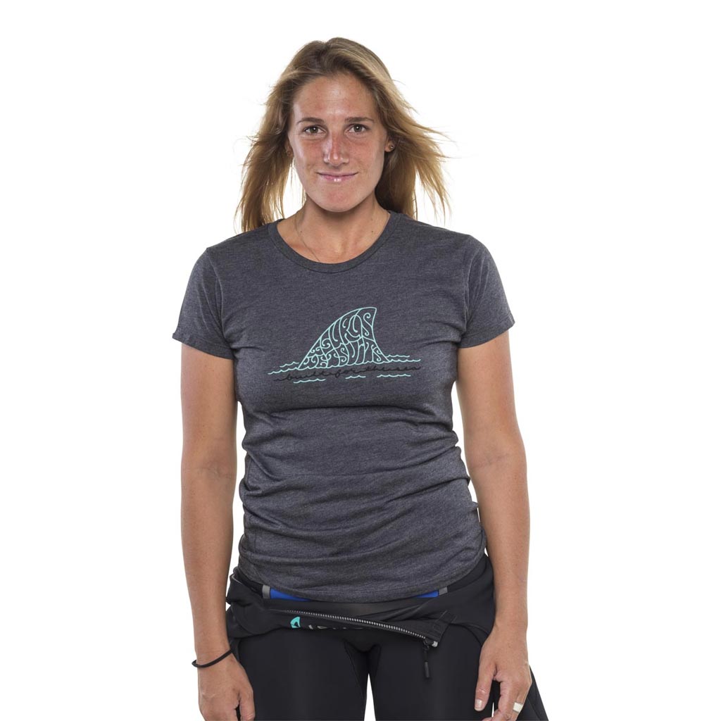 Womens Isurus Built For The Sea T-Shirt - Charcoal